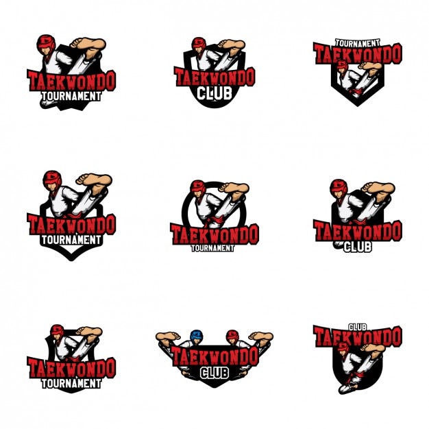 Free vector taekwondo logo templates design