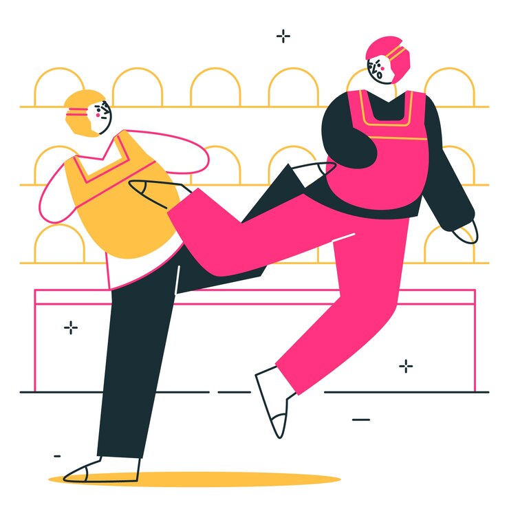 Free Vector taekwondo sparring match concept illustration