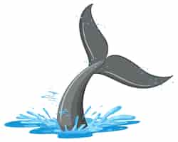 Free vector a tail of a whale in the water