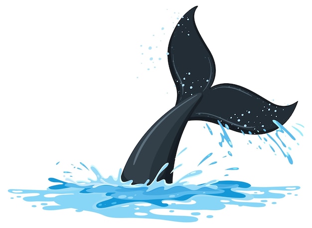 Free vector a tail of a whale in the water