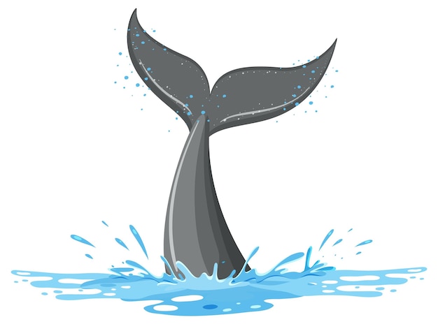 Free vector tail of whale in the water