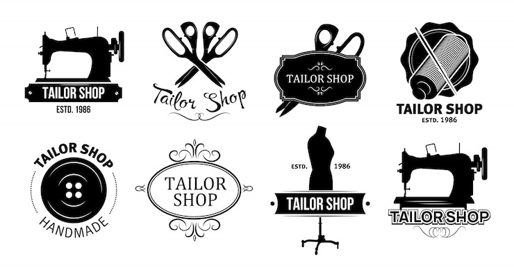 Free Vector tailor shop logos set