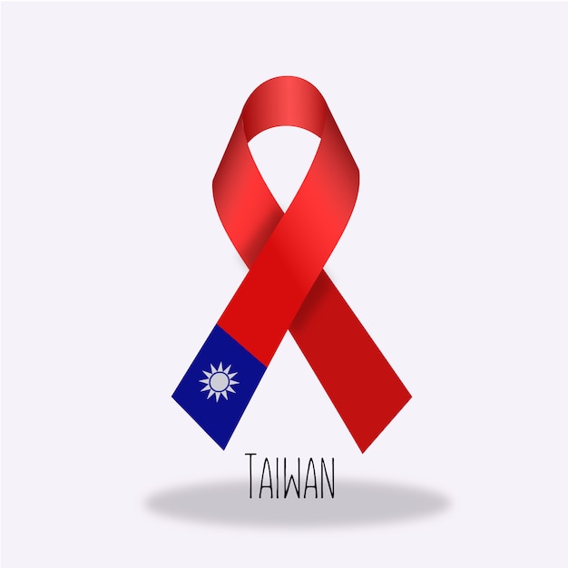 台湾の旗のリボンのデザイン
