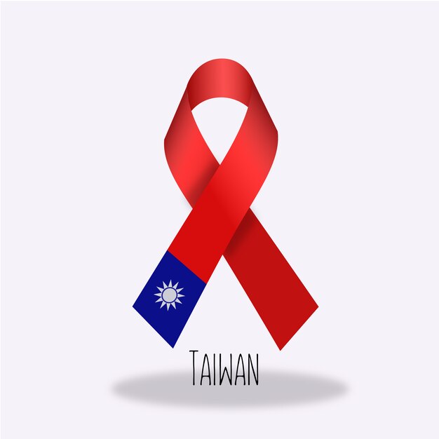 Taiwan flag ribbon design
