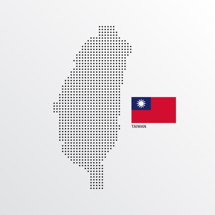Free Vector taiwan map design with flag and light background vector 