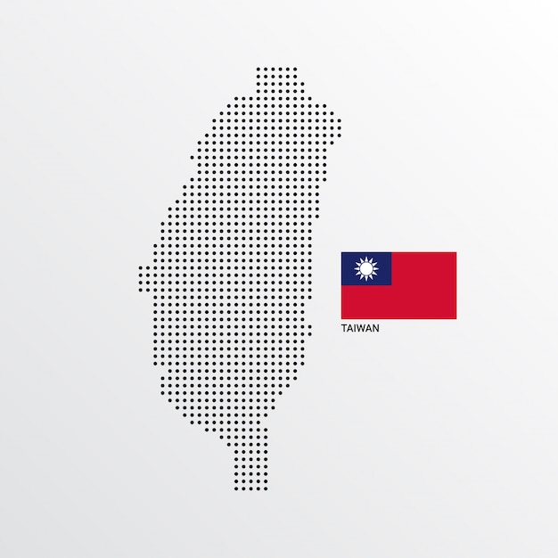 Taiwan Map design with flag and light background vector 