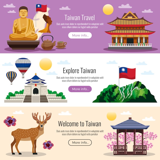 Taiwan travel banners