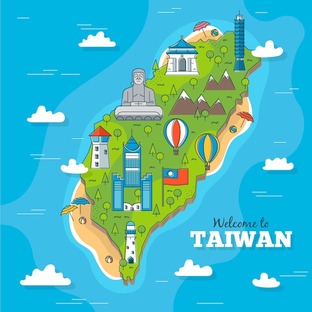 Taiwan word with landmarks style