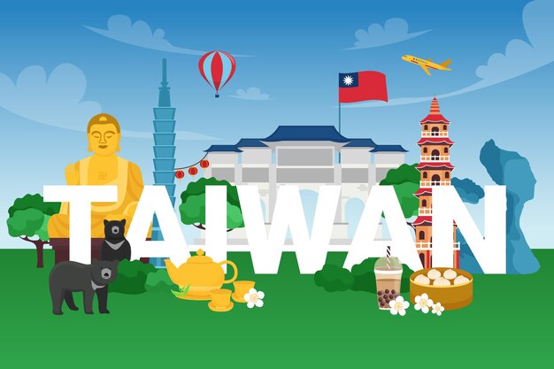 Taiwan word with landmarks