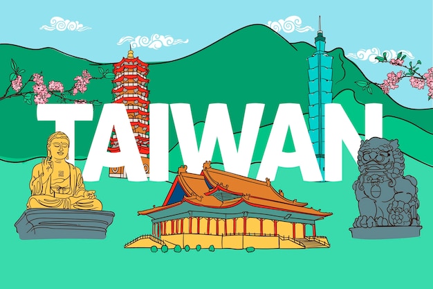 Taiwan word with landmarks