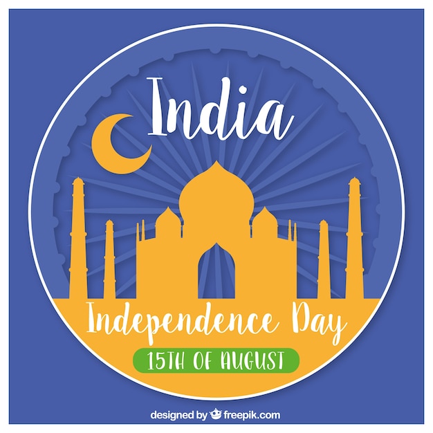 Free vector taj mahal india independence background