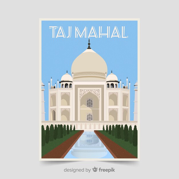 Taj mahal promotional poster template