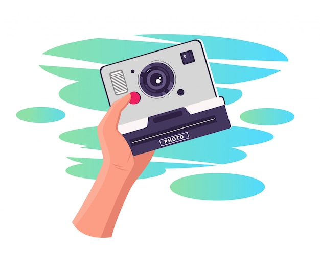 写真 カメラのイラストを撮る プレミアムベクター