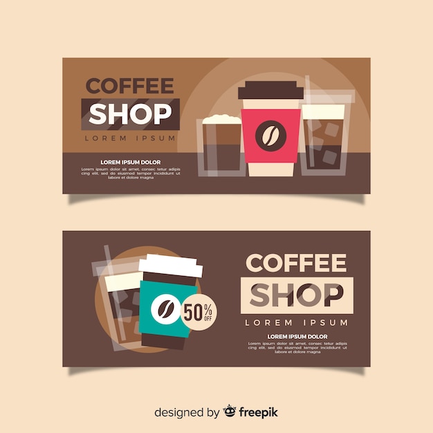 Free vector take away coffee banner