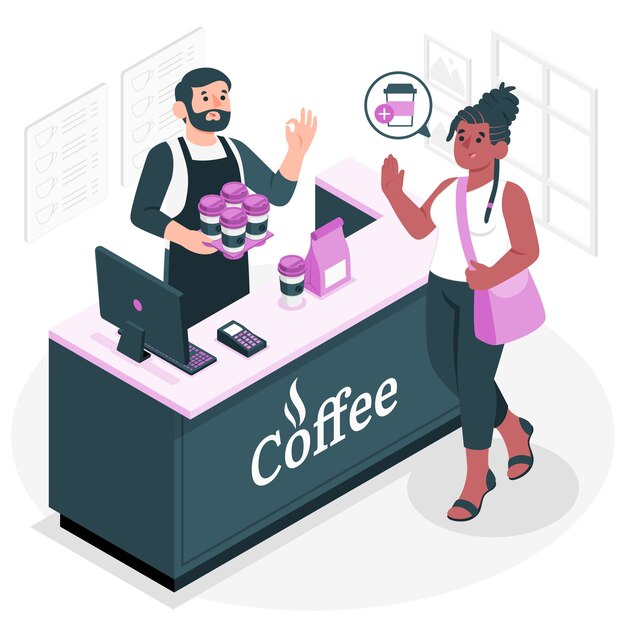 Take away coffee concept illustration