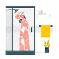 Free vector taking a shower concept illustration