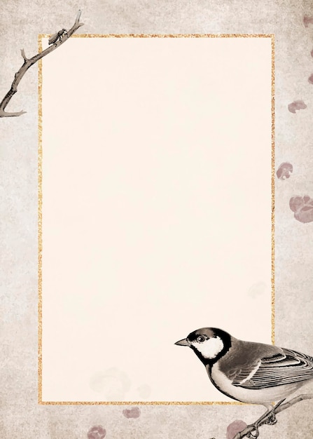 Free vector talgoxe great tit on a grunge brown background