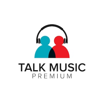 Talk music logo icon vector template