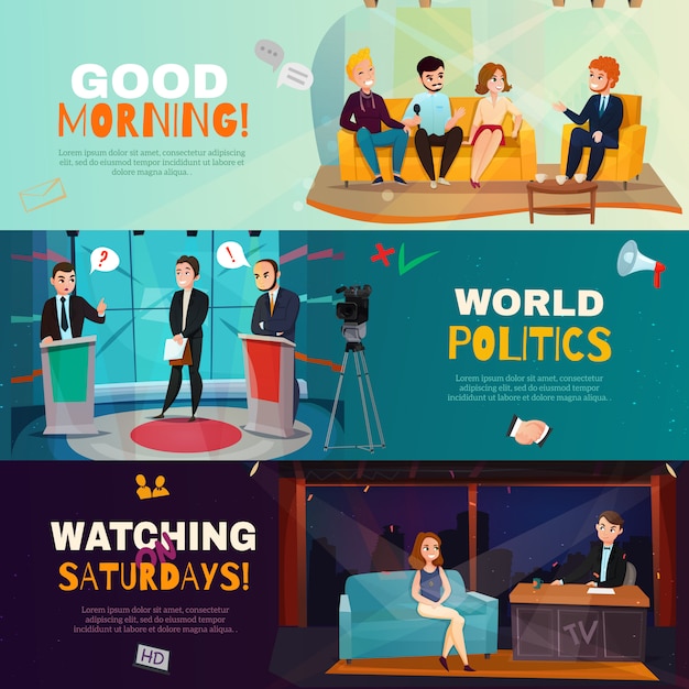 Free vector talk show banners