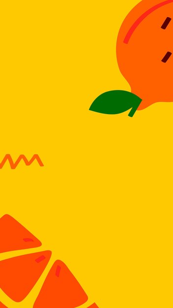 Tangerine fruit on a yellow background design resource