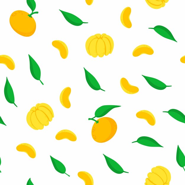 Tangerines seamless pattern.