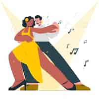 Vettore gratuito illustrazione del concetto di tango
