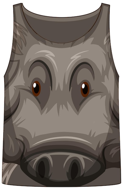 Free vector tank top with face of boar pattern