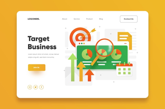 Target business landing page template