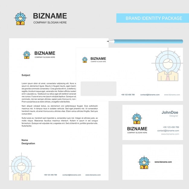 Target  Business Letterhead, Envelope and visiting Card 