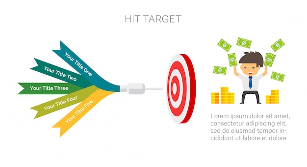 Free vector target infographics with five elements