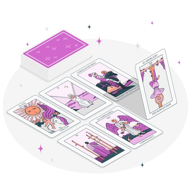 Free vector tarot  concept illustration