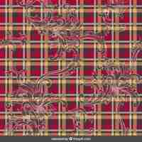 Free vector tartan pattern with ornaments