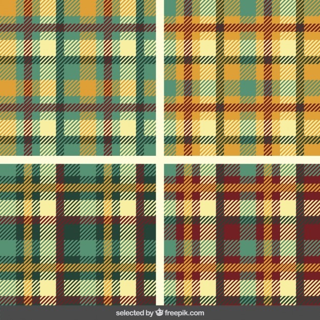 Free vector tartan patterns collection