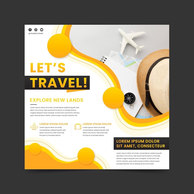 Tarveling square flyer template