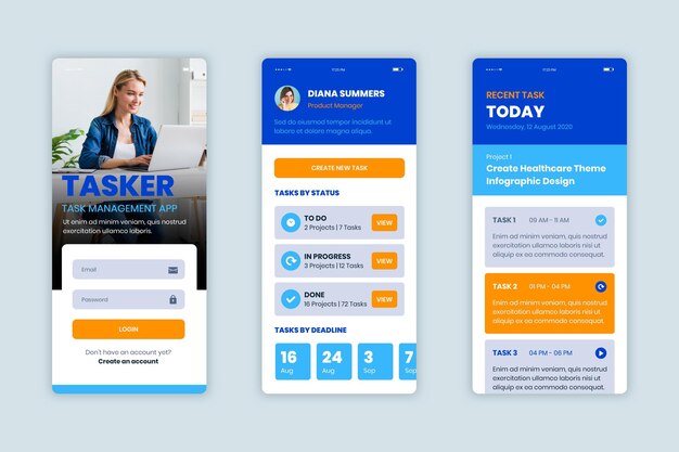 Task management app collection template