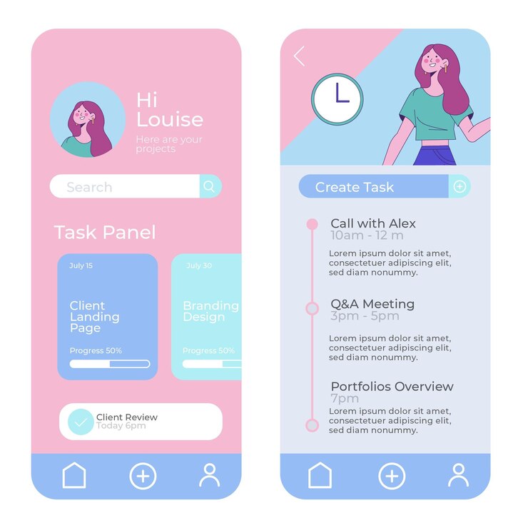 Free Vector task management app concept