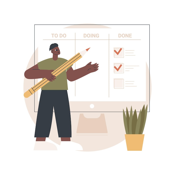 Free Vector task management concept illustration