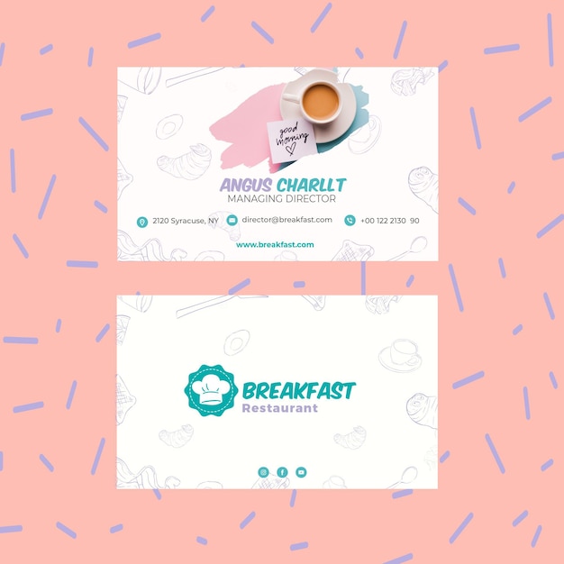 Tasty breakfast business card