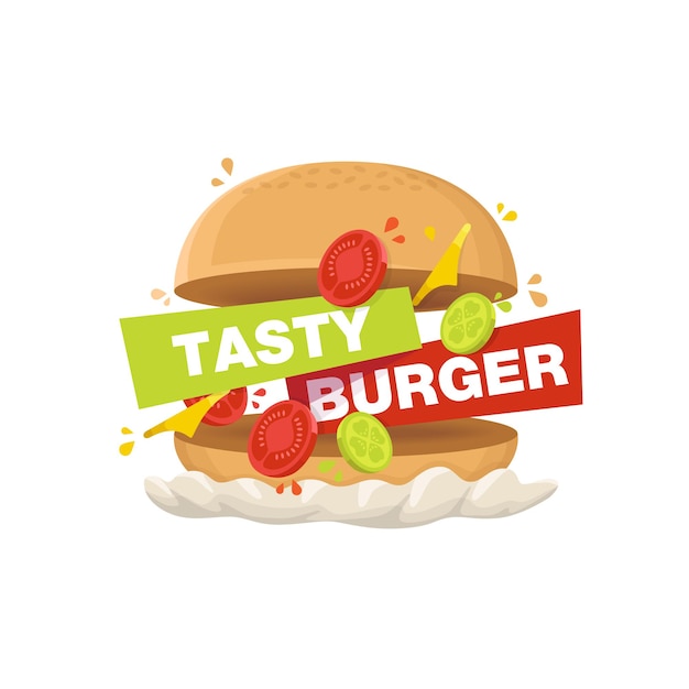 Logo di hamburger gustoso