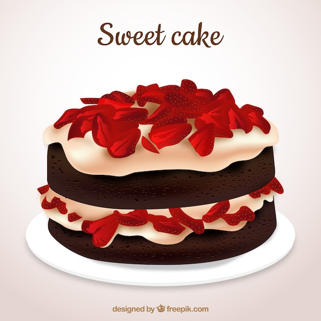 Free vector tasty cake background in realistic style