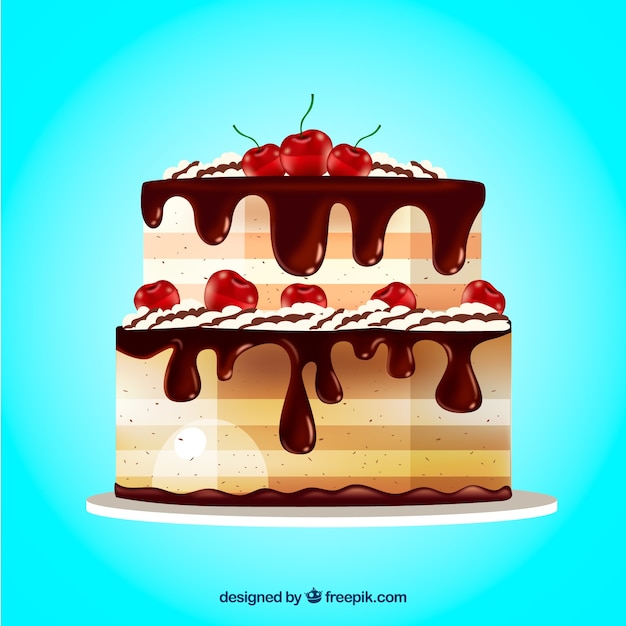 Free vector tasty cake background in realistic style