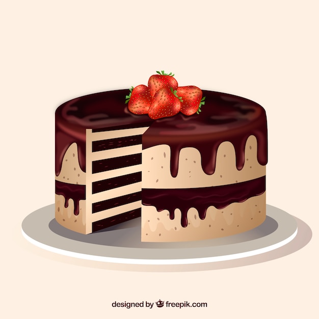 Free vector tasty cake background in realistic style