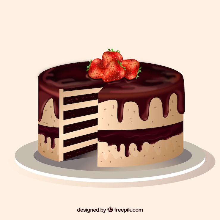 Free Vector tasty cake background in realistic style
