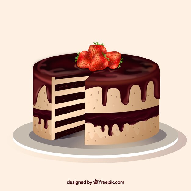 Tasty cake background in realistic style