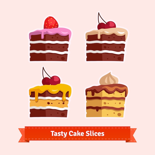 Tasty cake slices