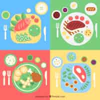 Free vector tasty dishes of restaurant