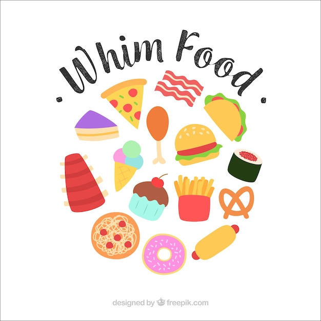 Free vector tasty food background with flat design