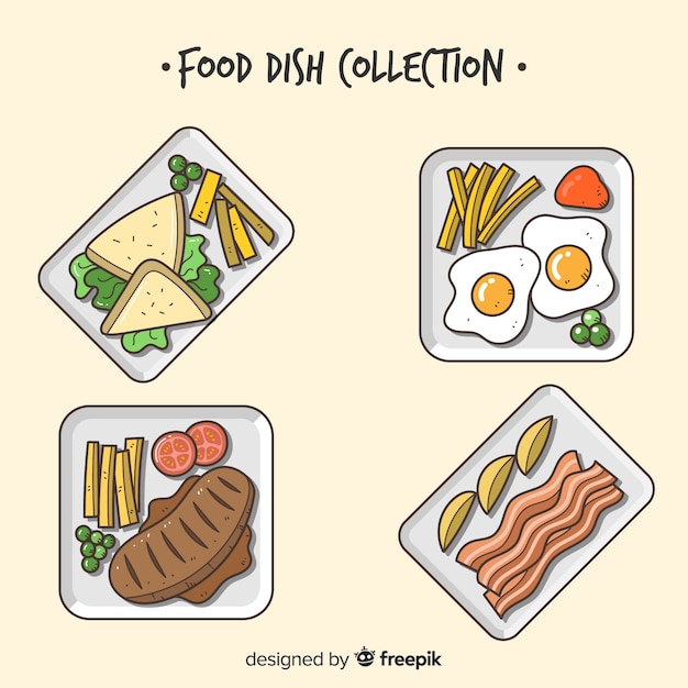 Tasty food dish collection