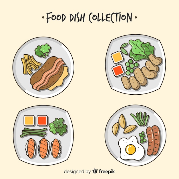 Tasty food dish collection