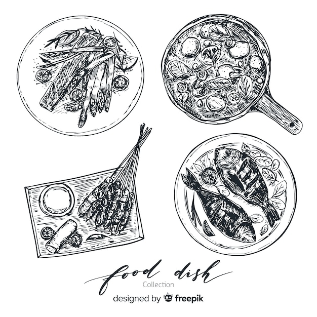 Free vector tasty food dish collection